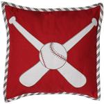 Bacati Baseball Mousseline DEC Taie d'oreiller, rouge/gris
