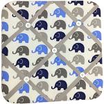 Bacati Tableau d'affichage en tissu Motif éléphants Bleu/gris