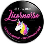 Badges noirs à motif licornes made in France look fashion pour femme en promo 