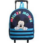 Sacs à dos scolaires bleus en polyester Mickey Mouse Club à roulettes look fashion pour enfant 