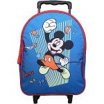 Sacs à dos scolaires bleus en polyester Mickey Mouse Club à roulettes look fashion pour enfant 