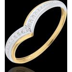 Bagues Edenly blanches en or jaune en diamant 18 carats pour femme en promo 