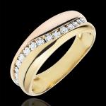 Alliances en diamant Edenly Amour roses en or rose 9 carats pour femme en promo 