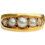 Bagues argentées en velours à perles en perle 18 carats 