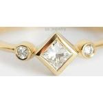 Bagues de fiançailles en diamant de mariage argentées en or jaune 14 carats en diamant gravés 