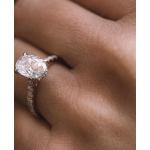 Bagues de fiançailles en diamant de mariée blanches en or rose 10 carats Halo fait main 
