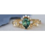 Bagues de fiançailles en diamant vertes pour femme 