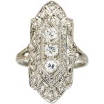 Bagues vintage de mariage argentées en argent en diamant personnalisés 