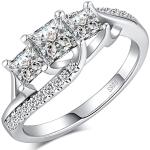 Alliances en diamant de mariage en or blanc finition polie 18 carats en diamant look fashion pour femme 