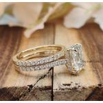 Bagues coeur de mariée argentées en or en diamant personnalisés 