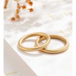 Alliances de mariage dorées en or jaune finition satinée 9 carats fait main classiques 