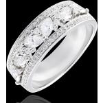 Alliances en diamant de mariage Edenly Destinée blanches en or blanc 18 carats romantiques pour femme en promo 