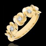 Alliances en diamant Edenly Eclosion jaunes en or jaune 9 carats pour femme en promo 