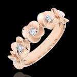 Alliances en diamant Edenly Eclosion roses en or rose 18 carats pour femme en promo 