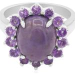 Bagues cabochons violettes en argent pour femme en promo 