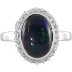 Bagues opale Juwelo noires en argent Taille 52 pour femme 