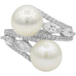 Bagues blanches en argent à perles en perle 62 pour femme 
