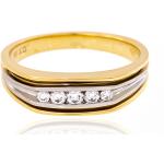 Bagues Juwelo blanches en or jaune en diamant 18 carats pour femme en promo 