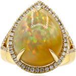 Bagues opale jaunes en or jaune 14 carats 62 pour femme 