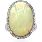Bagues opale blanches en or blanc 14 carats Taille 64 pour femme 