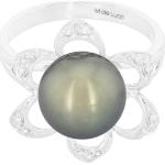 Bagues Juwelo blanches à perles en or blanc 10 carats pour femme en promo 