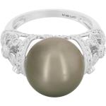 Bagues blanches à perles en or blanc 10 carats pour femme en promo 