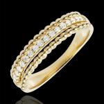 Alliances en diamant Edenly Fleur de Sel jaunes en or jaune à perles 18 carats pour femme en promo 