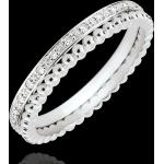Alliances en diamant Edenly Fleur de Sel blanches à perles 9 carats classiques pour femme 