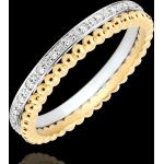 Alliances en diamant Edenly Fleur de Sel blanches en or jaune à perles pour femme en promo 