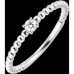 Bagues Edenly Fleur de Sel blanches en or blanc à perles de fiançailles solitaire 18 carats pour femme en promo 