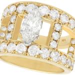 Bagues vintage blanches en or 18 carats en diamant pour femme 