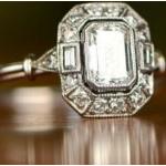 Bagues de fiançailles en diamant de mariage argentées en or 14 carats Halo personnalisés Taille 64 art déco 