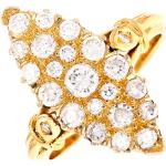 Bagues jaunes en or à motif hiboux en diamant 18 carats seconde main Taille 51 