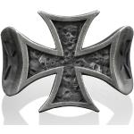 Bagues croix argentées en argent gravés look médiéval pour femme 