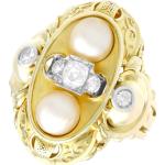 Bagues dorées en or à perles en or blanc 14 carats 