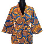 Robes à imprimés beiges nude imprimé africain en coton à motif Afrique style ethnique pour femme 