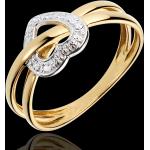 Alliances en diamant Edenly Amour blanches en or jaune 18 carats pour femme en promo 