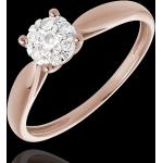 Bagues de fiançailles en diamant de mariage Edenly roses en or rose 18 carats pour femme en promo 