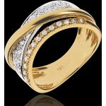 Alliances en diamant Edenly Saturne blanches en or jaune 18 carats pour femme en promo 