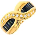 Bagues jaunes en or en diamant 18 carats seconde main 