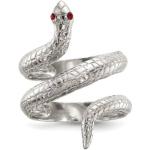 Bagues argentées en cristal à motif serpents en argent fait main 