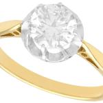 Bagues dorées en or de fiançailles solitaire 18 carats en diamant 