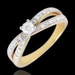 Alliances en diamant de mariage Edenly Saturne en or jaune pour femme en promo 