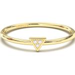 Bagues triangle dorées en or 14 carats en diamant look fashion 