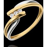 Bagues de fiançailles en diamant de mariage Edenly Nid Précieux blanches en or jaune pour femme 