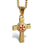 Pendentifs croix dorés en acier look médiéval pour homme 