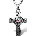 Pendentifs croix argentés en acier look médiéval pour homme 