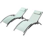 Chaises longues en aluminium Concept Usine gris anthracite en aluminium empilables en lot de 2 