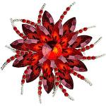 Broches de mariage rouges en cristal à strass fantaisie look fashion pour femme 