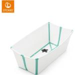 Baig pliante Stokke ® Flexi Bath avec bouchon sensible à la chaleur blanc/ turquoise